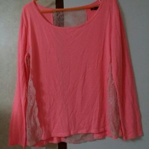 Pink long sleeve shirt peach color